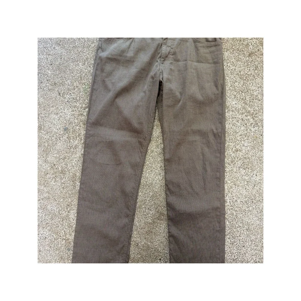 Brax Style Cooper Regular Fit Mens Pants 35 Tan Tri-Tone Flex Micro Check